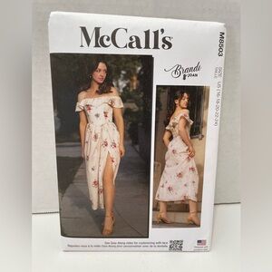Mccalls Misses’ Off-Shoulder Dress Sewing Pattern
